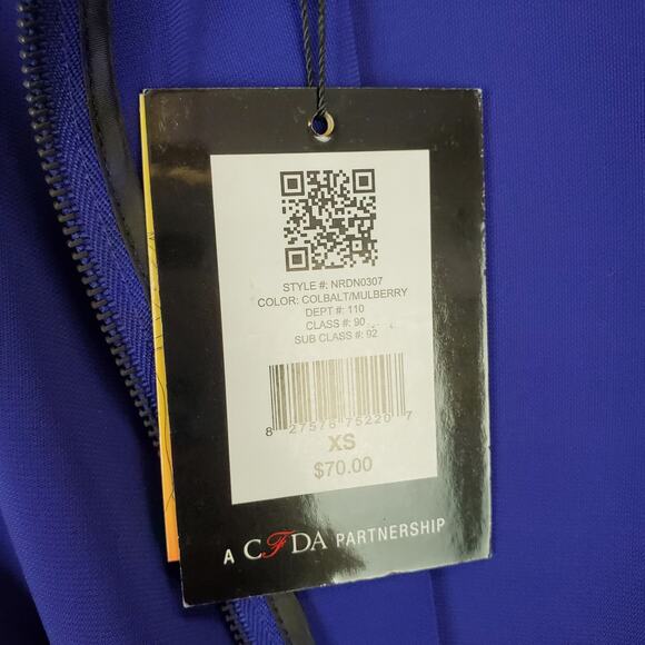 Narcisco Rodriguez Color Block Tiered Twee Dress Stretchy Silky Knit NWT Size XS - Picture 10 of 14